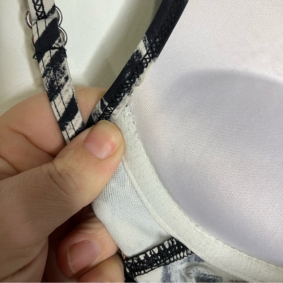 Love your Assets by Spanx tankini top push up swimsuit black & white size small - Picture 7 of 10